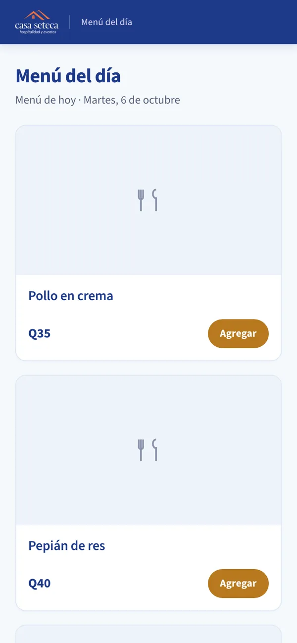 Casa SETECA: Menú del día
